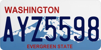 WA license plate AYZ5598