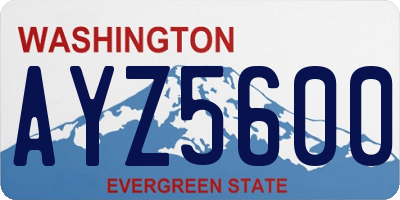 WA license plate AYZ5600