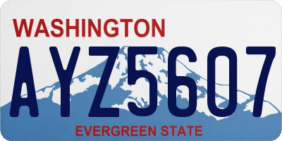 WA license plate AYZ5607