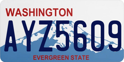 WA license plate AYZ5609