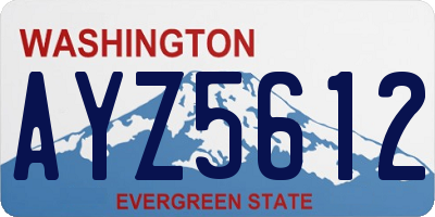 WA license plate AYZ5612