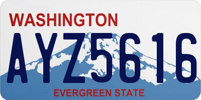 WA license plate AYZ5616