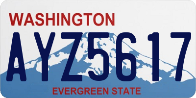 WA license plate AYZ5617