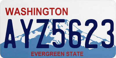 WA license plate AYZ5623