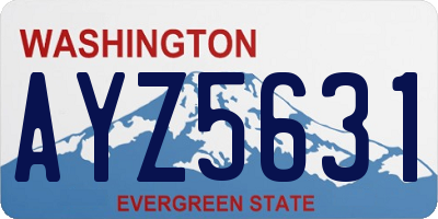 WA license plate AYZ5631