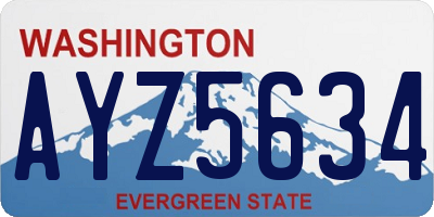 WA license plate AYZ5634