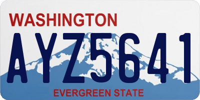 WA license plate AYZ5641