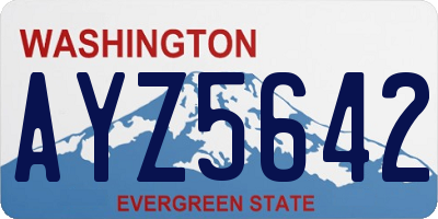 WA license plate AYZ5642