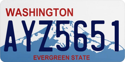 WA license plate AYZ5651