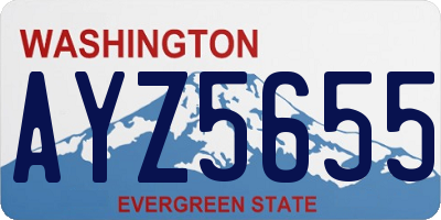 WA license plate AYZ5655
