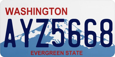 WA license plate AYZ5668