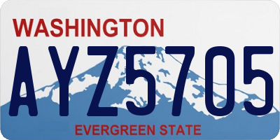 WA license plate AYZ5705