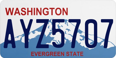 WA license plate AYZ5707
