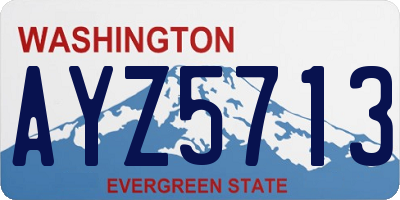 WA license plate AYZ5713