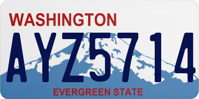 WA license plate AYZ5714
