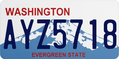 WA license plate AYZ5718