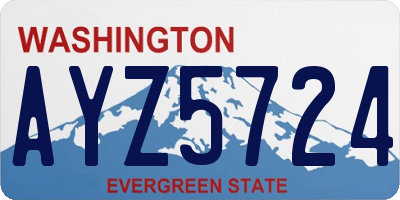 WA license plate AYZ5724