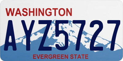 WA license plate AYZ5727
