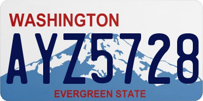 WA license plate AYZ5728