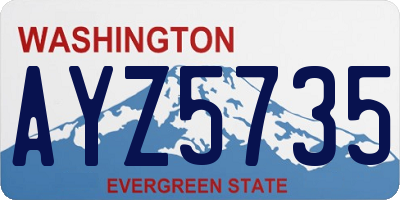 WA license plate AYZ5735