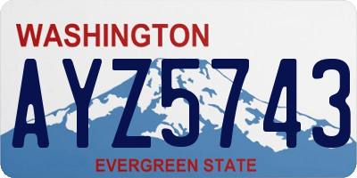 WA license plate AYZ5743
