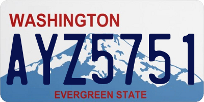 WA license plate AYZ5751