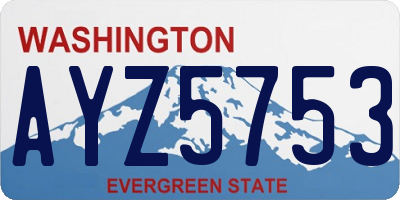 WA license plate AYZ5753