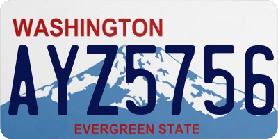 WA license plate AYZ5756