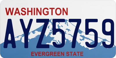 WA license plate AYZ5759