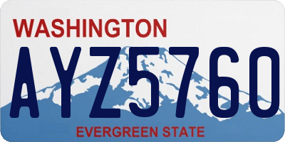 WA license plate AYZ5760