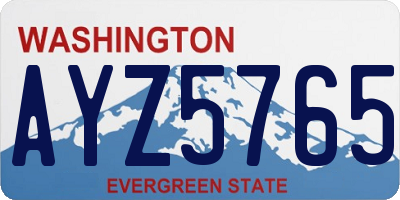 WA license plate AYZ5765