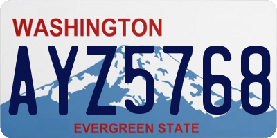 WA license plate AYZ5768