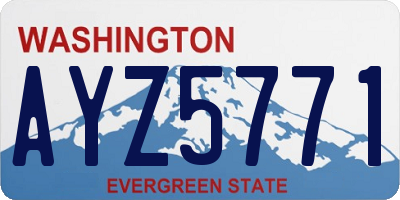 WA license plate AYZ5771