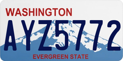 WA license plate AYZ5772