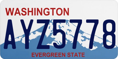 WA license plate AYZ5778