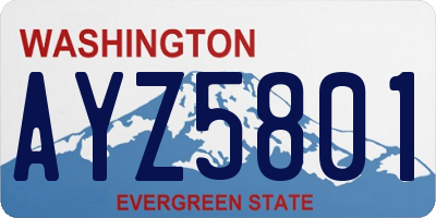 WA license plate AYZ5801
