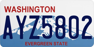 WA license plate AYZ5802