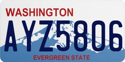 WA license plate AYZ5806