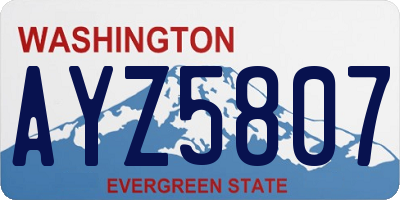 WA license plate AYZ5807