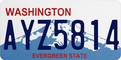 WA license plate AYZ5814