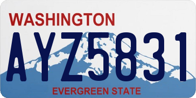 WA license plate AYZ5831
