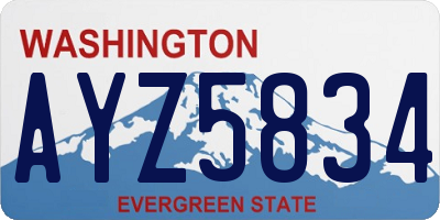 WA license plate AYZ5834