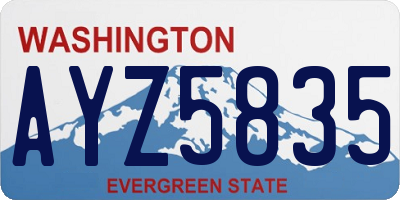 WA license plate AYZ5835
