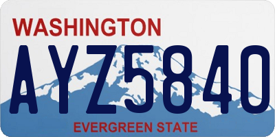 WA license plate AYZ5840