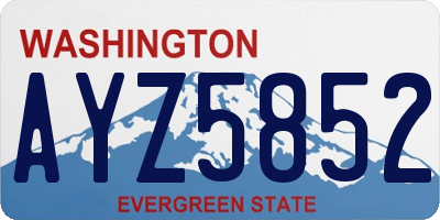WA license plate AYZ5852