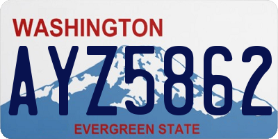 WA license plate AYZ5862
