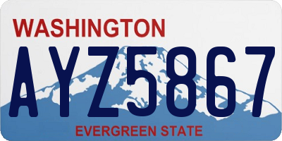 WA license plate AYZ5867