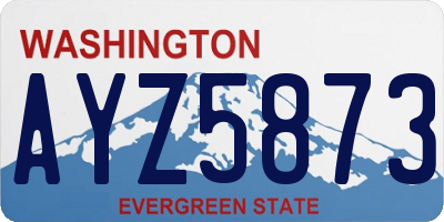 WA license plate AYZ5873