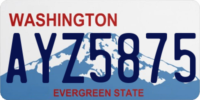 WA license plate AYZ5875