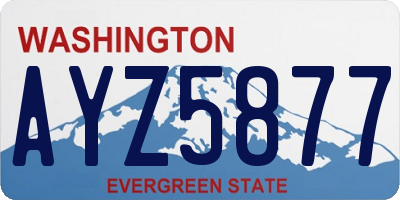 WA license plate AYZ5877